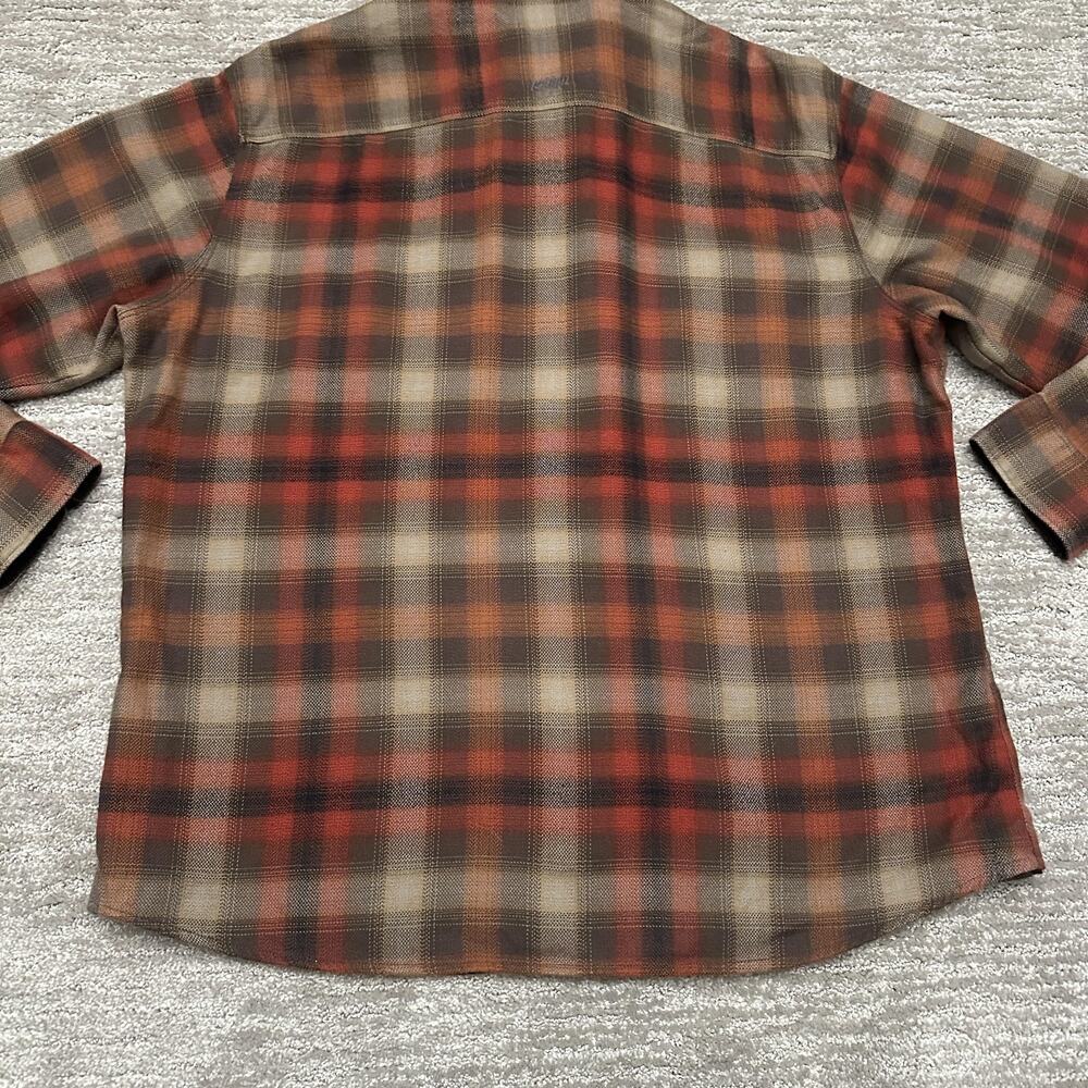 Kuhl Shirt Mens XL Brown Red Plaid Long Sleeve The Law Flannel Hiking Outdoor - Picture 8 of 16